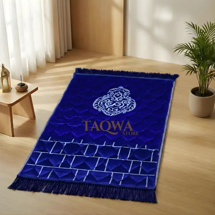 Blue Ghilaf E Kaaba - Silver