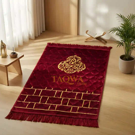 Maroon Ghilaf E Kaaba - Silver