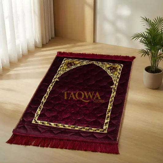 Maroon Mehrab & Flower - Silver